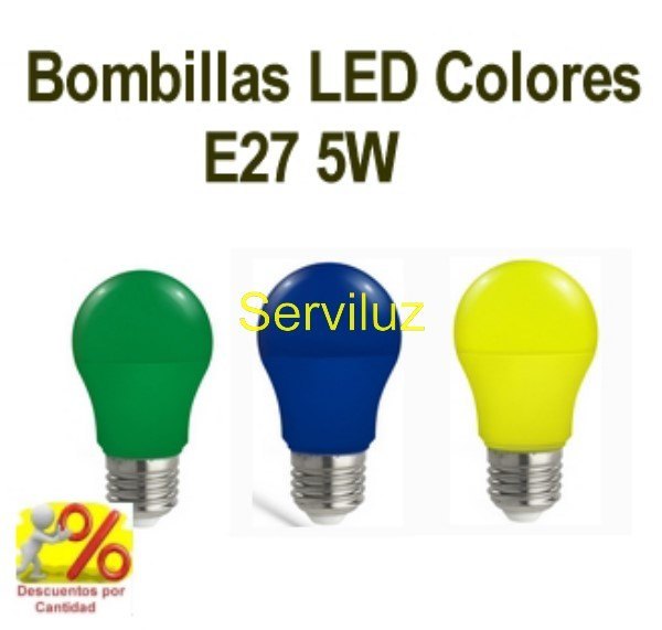 Bombilla LED Colores E27 5W Bombilla LED Colores E27 5W